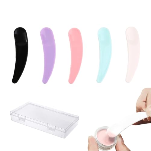 150PC Make Up Gebogenen Spatel,Cremespatel,Mini Kosmetikspatel,Creme Löffel Für Gesichtsmaske,Spatel Kosmetik,Scoop Für Cremespatel,Plastik Maske Scoop,Zum Mischen Und Probenahme,Kiuiom von Kiuiom