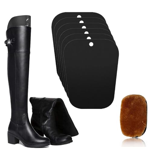 Kiuiom Stiefelform Einsätze, Hohe Stiefelstütze, Stiefelformer Formeinsätze, 6PCS 12Zoll mit 1PC Schuhputzhandschuh Boot Shaper Form Inserts Stiefelspanner Damen Stiefel Halter für Damen und Männer von Kiuiom