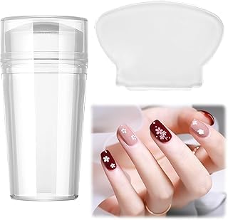 Klar Nail Art Stamper,Nagel Jelly Stempel,Clear Nail Art Stamper with Scraper,Soft Silicone Stamper DIY Nail Art Stamping Set für DIY Nagelkunstwerkzeuge Zubehör von Kiuiom