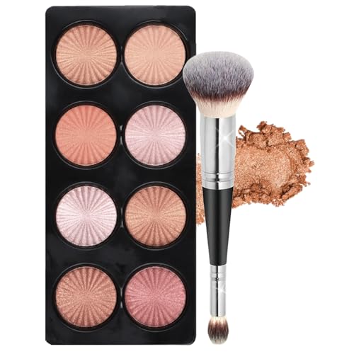 Kivinia 8 Colours Contouring Palette with Brush, Professional Make Up Contour Palette zum Blush, Abdecken, Highlighten, Lidschatten und Konturieren, Langanhaltendes Finish, Make Up Set für Frauen - B Kivinia 8 Colours Contouring Palette with Brush, Professional Make Up Contour Palette zum Blush, Abdecken, Highlighten, Lidschatten und Konturieren, Langanhaltendes Finish, Make Up Set für Frauen - B von Kivinia