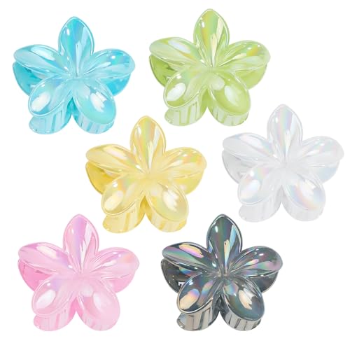 Kivzex Haarklammer für Damen und Mädchen, große Plumeria-Blumen-Haarspangen für dickes, dünnes Haar, Hawaii-Haarschmuck, 6 Stück Kivzex Haarklammer für Damen und Mädchen, große Plumeria-Blumen-Haarspangen für dickes, dünnes Haar, Hawaii-Haarschmuck, 6 Stück von Kivzex