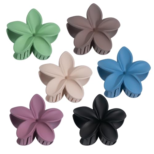 Kivzex Haarklammer mit hawaiianischer Blume, für Damen und Mädchen, 6 Stück, große Plumeria-Blumen-Haarspangen für dickes, dünnes Haar, Hawaii-Haar-Accessoires, matt 1 Kivzex Haarklammer mit hawaiianischer Blume, für Damen und Mädchen, 6 Stück, große Plumeria-Blumen-Haarspangen für dickes, dünnes Haar, Hawaii-Haar-Accessoires, matt 1 von Kivzex
