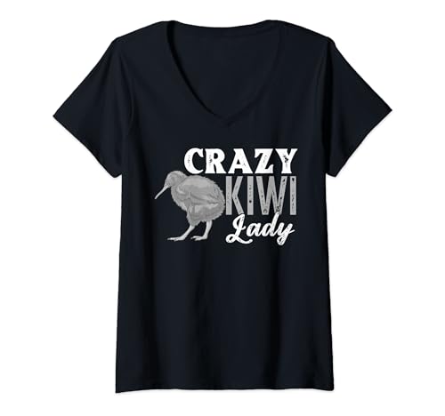Damen Kiwi Bird Funny Neuseeland Cute Animals T-Shirt mit V-Ausschnitt Damen Kiwi Bird Funny Neuseeland Cute Animals T-Shirt mit V-Ausschnitt von Kiwi Bird