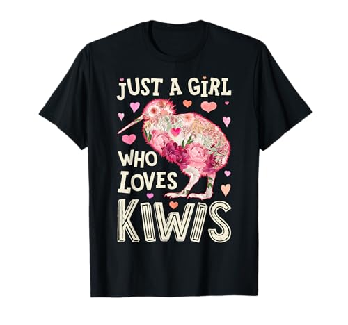 Kiwi Nur ein Mädchen, das Kiwis liebt Blumen Frauen Vogel Floral T-Shirt Kiwi Nur ein Mädchen, das Kiwis liebt Blumen Frauen Vogel Floral T-Shirt von Kiwi Clothing Co.
