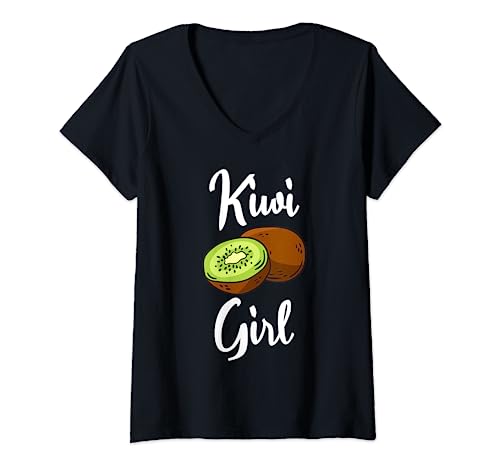 Kiwi Girl Shirt Lustig Kiwi Liebhaber Obst I Love Kiwis T-Shirt mit V-Ausschnitt Kiwi Girl Shirt Lustig Kiwi Liebhaber Obst I Love Kiwis T-Shirt mit V-Ausschnitt von Kiwi Girl Shirtz & More
