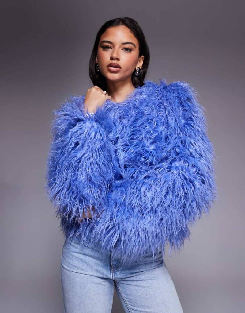 Kiwi & Co - Esme - Jacke in Blau aus mongolischem Kunstpelz von Kiwi & Co