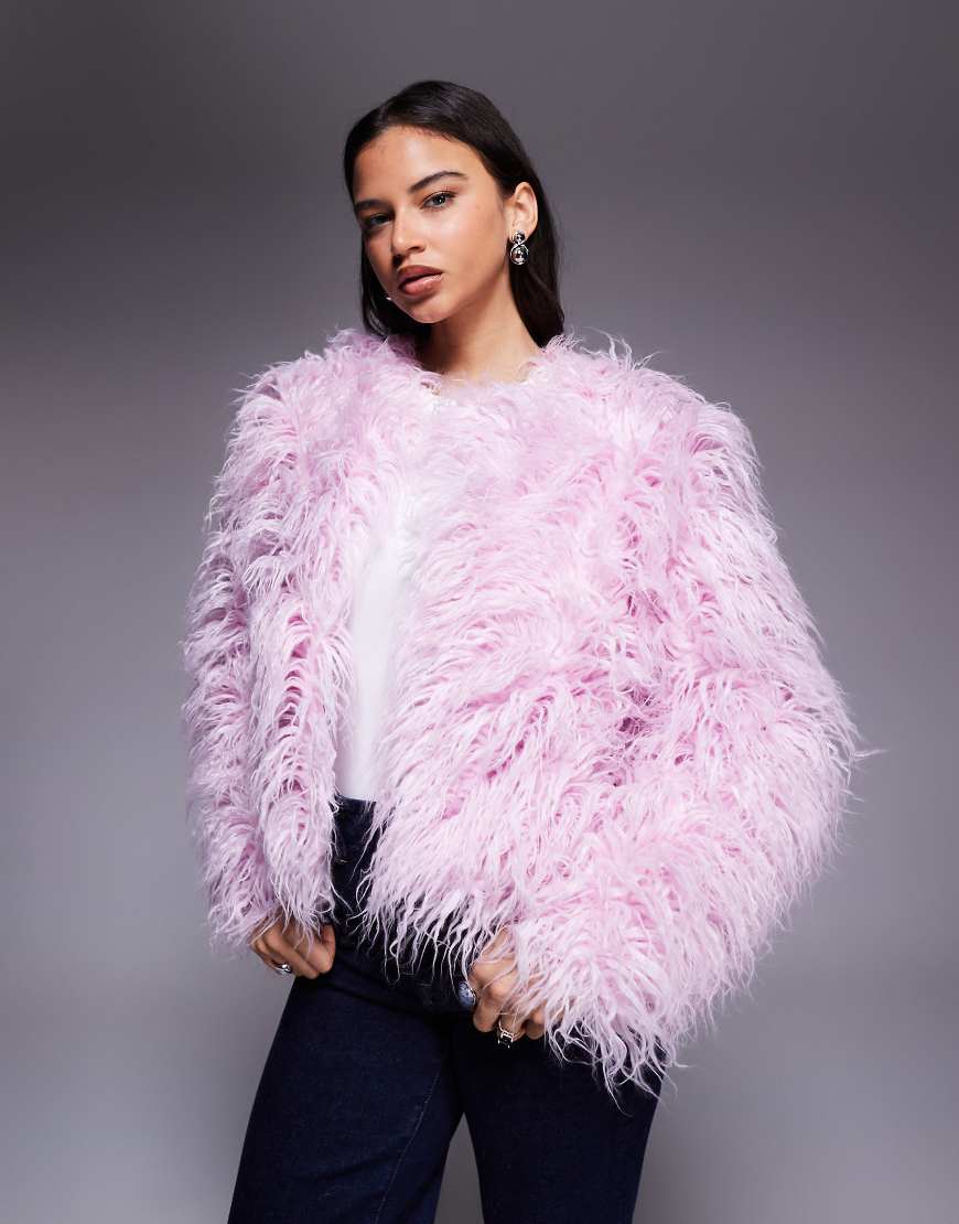 Kiwi & Co - Esme - Jacke in Rosa aus mongolischem Kunstpelz von Kiwi & Co