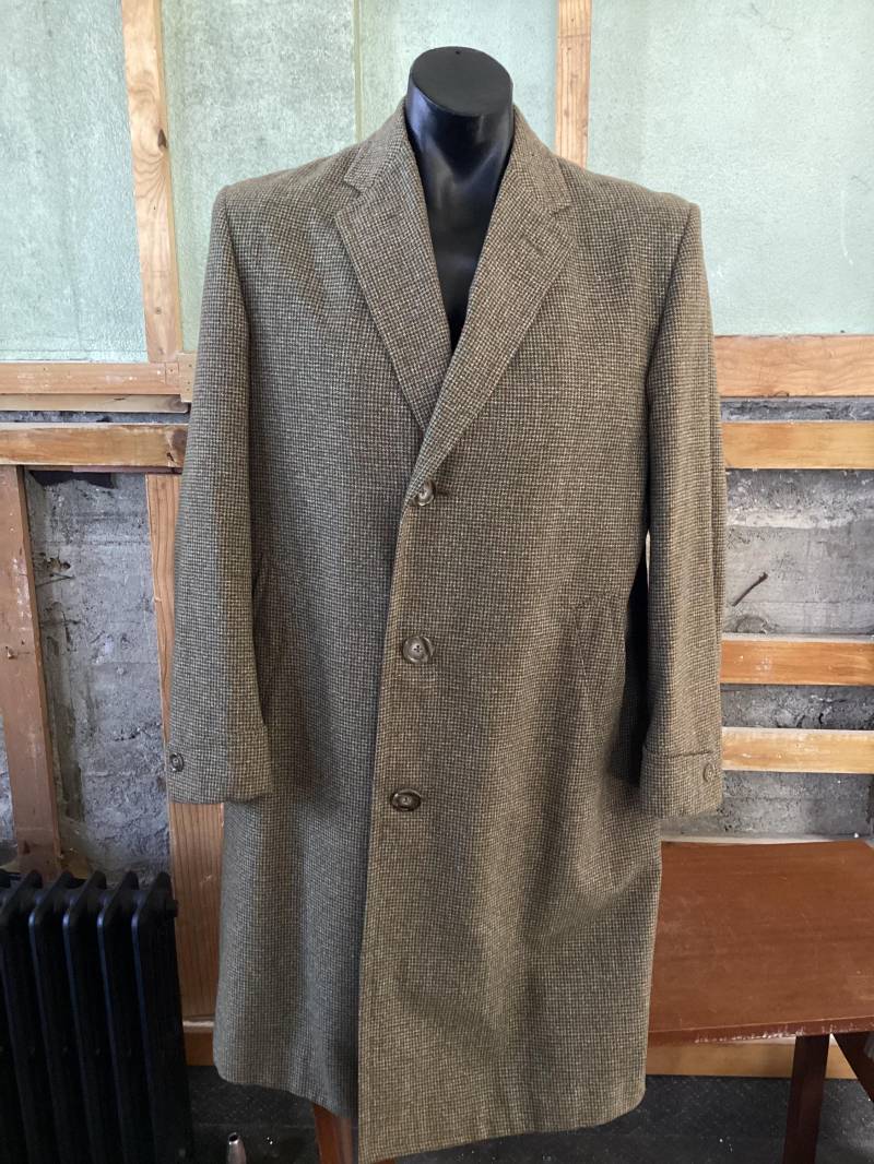 Mod 1960Er Jahre Mantel John Collier Von Der Oxford Street London, Grüner Tweed, Milium Futter, Wolle Und Terylene, Made in England Hergestellt von KiwiFunk