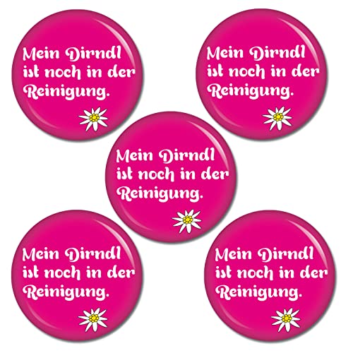 3|5|10 SET Button Mein Dirndl ist noch in der Reinigung.37 mm Button Ansteckbutton Pin Oktoberfest Wiesn Volksfest für Dirndl oder Lederhose (05x Mein Dirndl ist noch in der Reinigung) von Kiwikatze