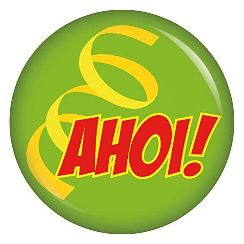 Button Ahoi! Zubehör Accessoires für Fasching Fasnet Fastnacht Karneval an Kostüm Mütze Kleid Anzug für Kinder und Erwachsene Dekoration Verkleidung von Kiwikatze