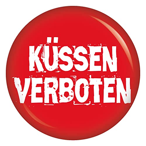 Button Küssen verboten Zubehör Accessoires für Fasching Fasnet Fastnacht Karneval an Kostüm Mütze Kleid Anzug für Kinder und Erwachsene Dekoration Verkleidung von Kiwikatze