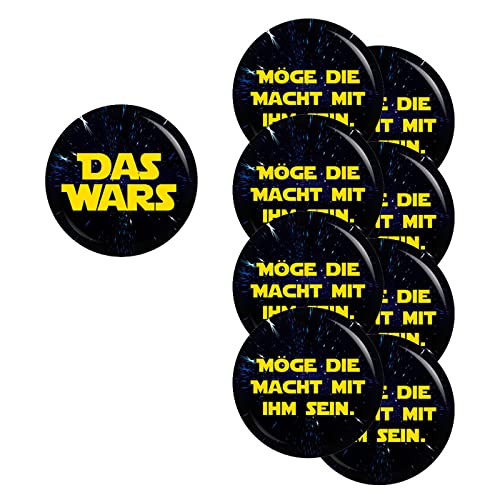 Button Set Das wars/Möge die Macht mit ihm sein für JGA Junggesellenabschied Junggesellinnenabschied Zubehör Anhänger Anstecker Broschebutton Accessoires (SET 1: 9 Buttons, 9x 37mm) von Kiwikatze