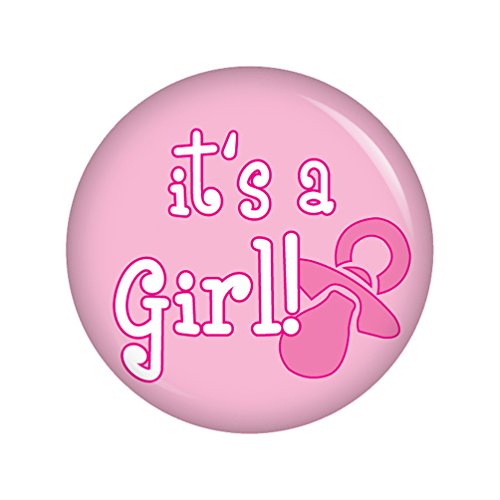 Kiwikatze® Baby - its a girl 37mm Button Ansteckbutton für Wickeltasche oder Kinderwagen von Kiwikatze