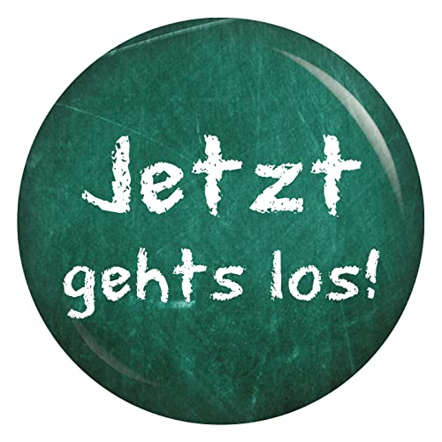 Kiwikatze Button Jetzt geht´s los Tafel 37 mm oder 56 mm Ansteckbutton zum Schulanfang Schule Einschulung Junge Geschenk Deko Schulstart Geschenke Schulstart Kalender Countdown (37 mm) von Kiwikatze