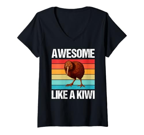 Damen Kiwis Awesome Like a Kiwi T-Shirt mit V-Ausschnitt Damen Kiwis Awesome Like a Kiwi T-Shirt mit V-Ausschnitt von Kiwis Kiwi Tier Shop