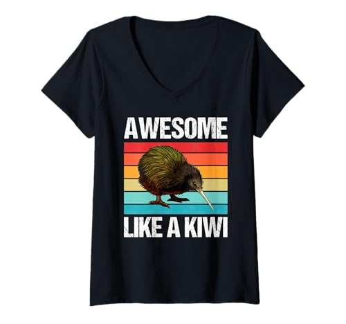 Damen Kiwis Awesome Like a Kiwi T-Shirt mit V-Ausschnitt Damen Kiwis Awesome Like a Kiwi T-Shirt mit V-Ausschnitt von Kiwis Kiwi Tier Shop