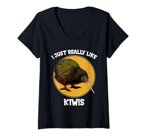 Damen Kiwis Kiwi T-Shirt mit V-Ausschnitt Damen Kiwis Kiwi T-Shirt mit V-Ausschnitt von Kiwis Kiwi Tier Shop