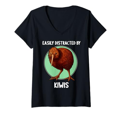 Damen Kiwis Kiwi T-Shirt mit V-Ausschnitt Damen Kiwis Kiwi T-Shirt mit V-Ausschnitt von Kiwis Kiwi Tier Shop
