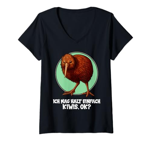 Damen Kiwis Kiwi T-Shirt mit V-Ausschnitt Damen Kiwis Kiwi T-Shirt mit V-Ausschnitt von Kiwis Kiwi Tier Shop