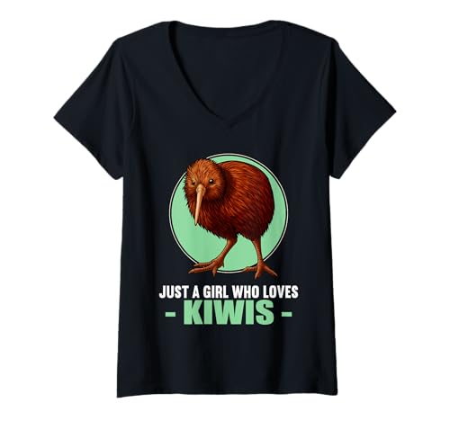 Damen Kiwis Kiwi T-Shirt mit V-Ausschnitt Damen Kiwis Kiwi T-Shirt mit V-Ausschnitt von Kiwis Kiwi Tier Shop
