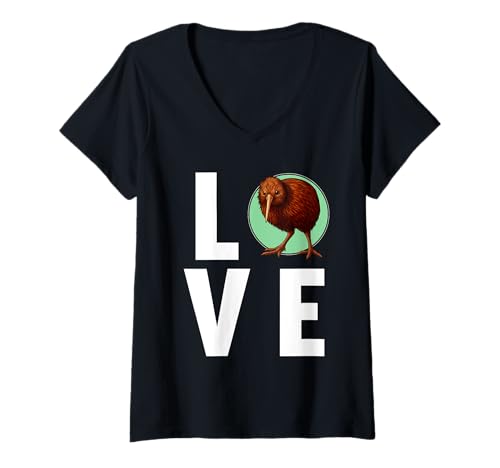 Damen Kiwis Kiwi T-Shirt mit V-Ausschnitt Damen Kiwis Kiwi T-Shirt mit V-Ausschnitt von Kiwis Kiwi Tier Shop