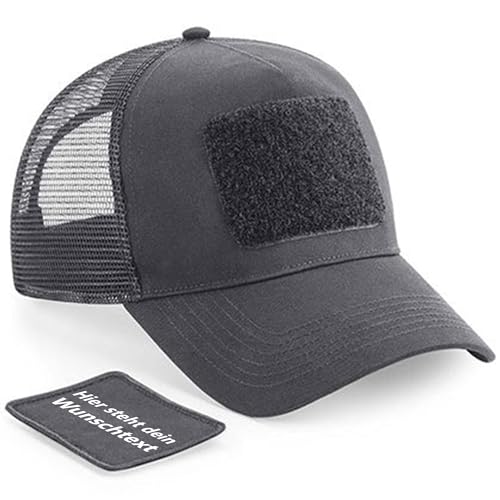 Kiwistar Cap - personalisiert mit Wunschtext - Patch zum Austauschen - Graphit Grey - farbig - individuell anpassen mit Namen, Wunschtext, Bild - Unisex - Geschenk, Freunde, Baseballkappe, Trucker von Kiwistar