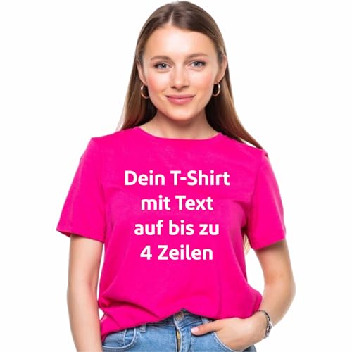 Kiwistar T-Shirt Damen - Fuchsia - S - personalisierbar mit Wunschtext - selbst gestalten für Frauen - individuell Bedruckt - personalisierte Geschenke für Freizeit, Sport, Geburtstag von Kiwistar