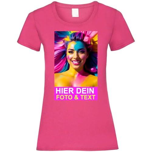 Kiwistar T-Shirt Damen Fuchsia - XXL - Aufdruck individuell - mit Foto Bedruckt - Wunschtext - Druck personalisiert - Geschenk für Freizeit Sport - selber gestalten Kiwistar T-Shirt Damen Fuchsia - XXL - Aufdruck individuell - mit Foto Bedruckt - Wunschtext - Druck personalisiert - Geschenk für Freizeit Sport - selber gestalten von Kiwistar