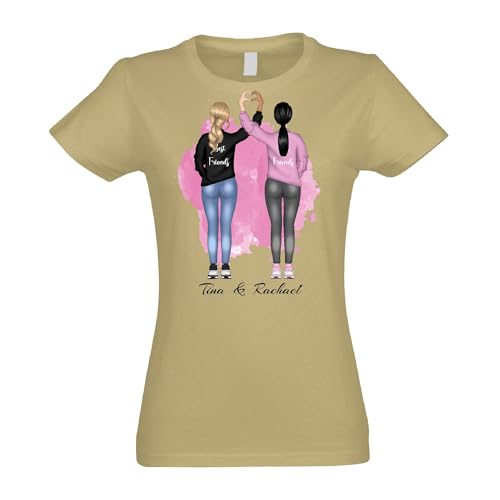 Kiwistar - T-Shirt Damen - Sand - XXL - Best Friends - Freundinnen - Beste Freunde - Freundin - individuell personalisiert mit Wunschtext von Kiwistar
