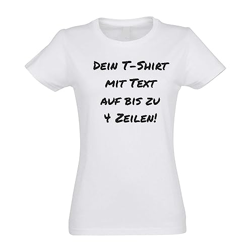 Kiwistar - T-Shirt Damen - Weiss - XXL - Aufdruck individuell - mit Wunschtext - Spruch - Druck personalisiert - Geschenk für Freizeit Sport von Kiwistar