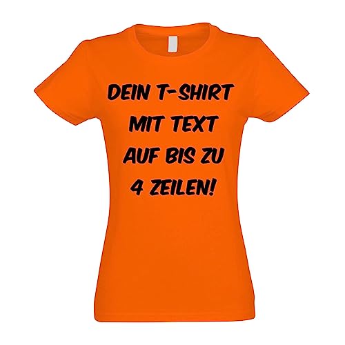 Kiwistar - T-Shirt Damen - orange - M - Aufdruck individuell - mit Wunschtext - Spruch - Druck personalisiert - Geschenk für Freizeit Sport Kiwistar - T-Shirt Damen - orange - M - Aufdruck individuell - mit Wunschtext - Spruch - Druck personalisiert - Geschenk für Freizeit Sport von Kiwistar
