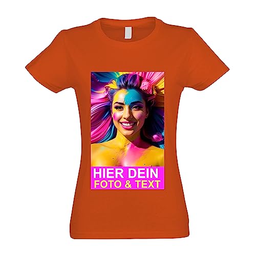 Kiwistar T-Shirt Damen orange - XXL - Aufdruck individuell - mit Foto Bedruckt - Wunschtext - Druck personalisiert - Geschenk für Freizeit Sport - selber gestalten Kiwistar T-Shirt Damen orange - XXL - Aufdruck individuell - mit Foto Bedruckt - Wunschtext - Druck personalisiert - Geschenk für Freizeit Sport - selber gestalten von Kiwistar
