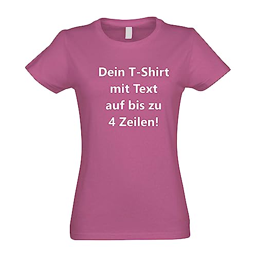 Kiwistar - T-Shirt Damen - pink - XXL - Aufdruck individuell - mit Wunschtext - Spruch - Druck personalisiert - Geschenk für Freizeit Sport von Kiwistar