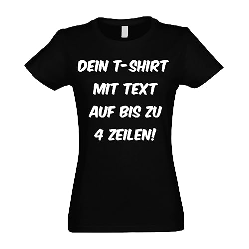 Kiwistar T-Shirt Damen schwarz - XXL - Aufdruck individuell - mit Wunschtext - Spruch - Druck personalisiert - Geschenk für Freizeit Sport - selber gestalten von Kiwistar