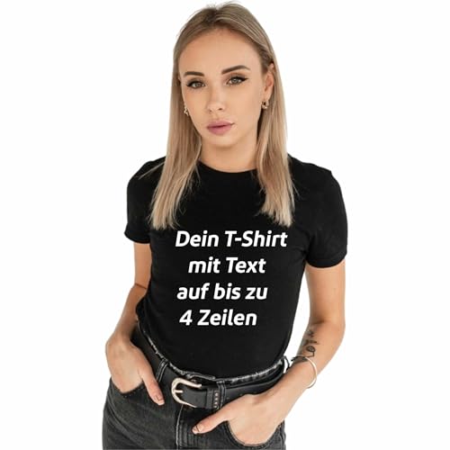 Kiwistar T-Shirt Damen - schwarz - XXL - personalisierbar mit Wunschtext - selbst gestalten für Frauen - individuell Bedruckt - personalisierte Geschenke für Freizeit, Sport, Geburtstag von Kiwistar