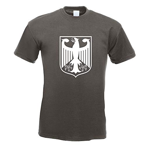 Kiwistar - T-Shirt - Graphit - Bundeswappen Deutschland Rahmen Motiv Bedruckt Funshirt Design Print - mit Motiv Bedruckt - Funshirt Design - Sport - Freizeit - Herren - XL von Kiwistar