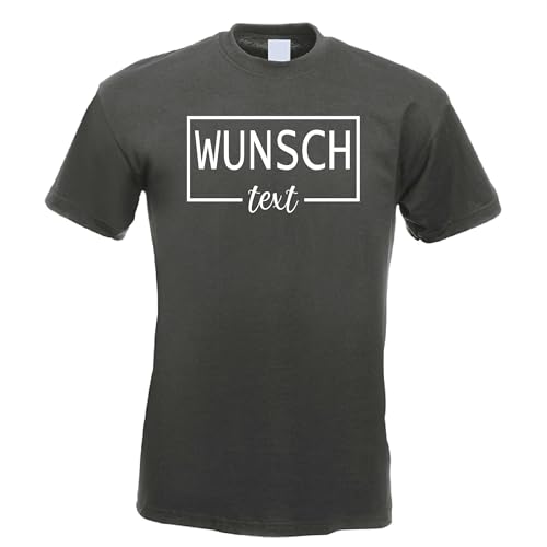 Kiwistar - T-Shirt Herren - Graphit - XL - Aufdruck individuell - Rahmen mit Wunschtext - Name - Spruch - Druck personalisiert - Geschenk für Freizeit Sport von Kiwistar