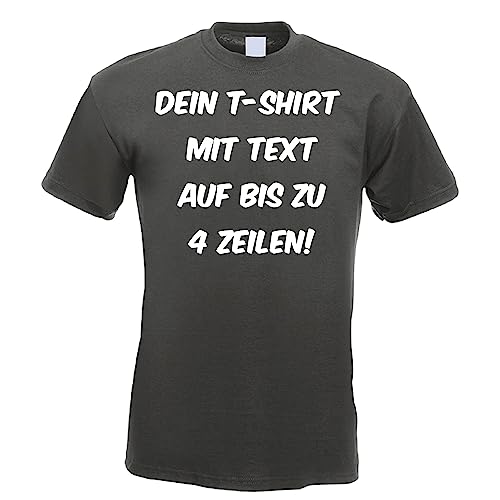 Kiwistar T-Shirt Herren Graphit - XXL - Aufdruck individuell - mit Wunschtext - Spruch - Druck personalisiert - Geschenk für Freizeit Sport - selber gestalten von Kiwistar