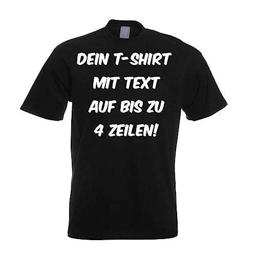 Kiwistar T-Shirt Herren schwarz - M - Aufdruck individuell - mit Wunschtext - Spruch - Druck personalisiert - Geschenk für Freizeit Sport - selber gestalten von Kiwistar
