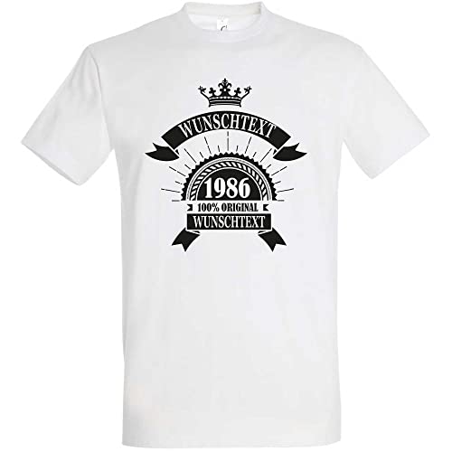 Kiwistar - T-Shirt Herren - weiß - L Wunschname - Funshirt Alter - mit Wunschtext personalisiert - Geschenk Mann Vatertag individuell Bedruckt mit Jahreszahl von Kiwistar