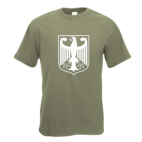 Kiwistar - T-Shirt - Olive - Bundeswappen Deutschland Rahmen Motiv Bedruckt Funshirt Design Print - mit Motiv Bedruckt - Funshirt Design - Sport - Freizeit - Herren - XXL von Kiwistar