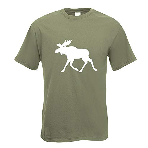 Kiwistar - T-Shirt - Olive - Elch - Schweden Motiv Bedruckt Funshirt Design Print - mit Motiv Bedruckt - Funshirt Design - Sport - Freizeit - Herren - XL von Kiwistar