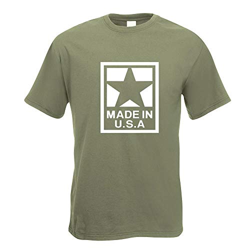 Kiwistar - T-Shirt - Olive - Made in USA Amerika Motiv Bedruckt Funshirt Design Print - mit Motiv Bedruckt - Funshirt Design - Sport - Freizeit - Herren - M von Kiwistar