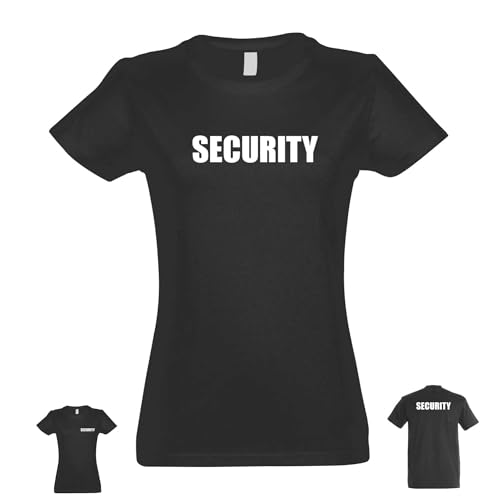 Kiwistar - T-Shirt - Security - Damen - Graphit - M - Brust & Rücken Shirt für Sicherheitsdienst - hochwertiger Textildruck - auch individuell personalisiert von Kiwistar