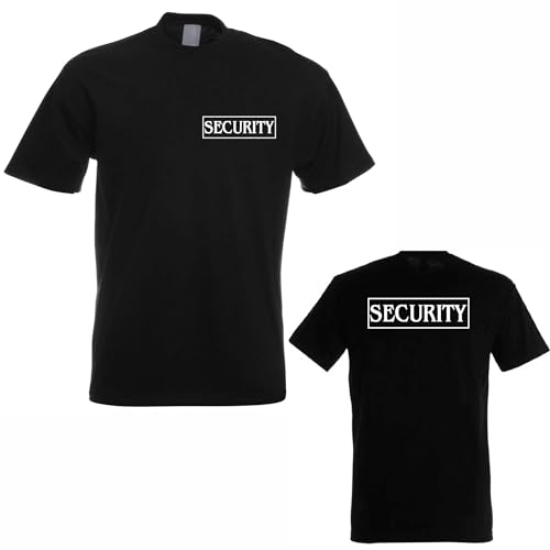 Kiwistar - T-Shirt - Security - Herren - schwarz - M - Brust & Rücken Shirt für Sicherheitsdienst - hochwertiger Textildruck - Wachdienst, Konzert, Disko, Club von Kiwistar