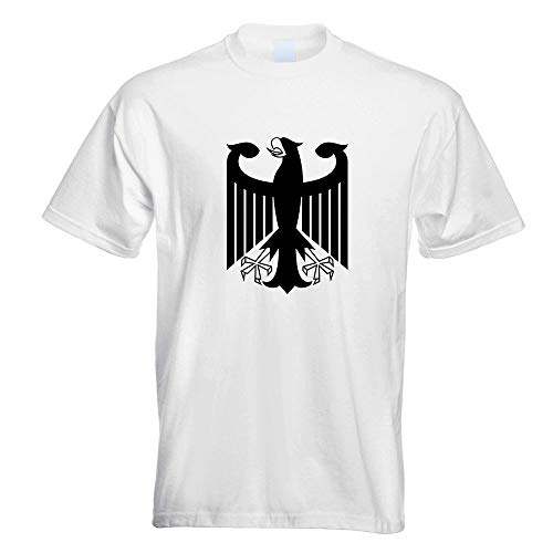 Kiwistar - T-Shirt - Weiss - Bundeswappen Deutschland o. Rahmen Motiv Bedruckt Funshirt Design Print - mit Motiv Bedruckt - Funshirt Design - Sport - Freizeit - Herren - L von Kiwistar