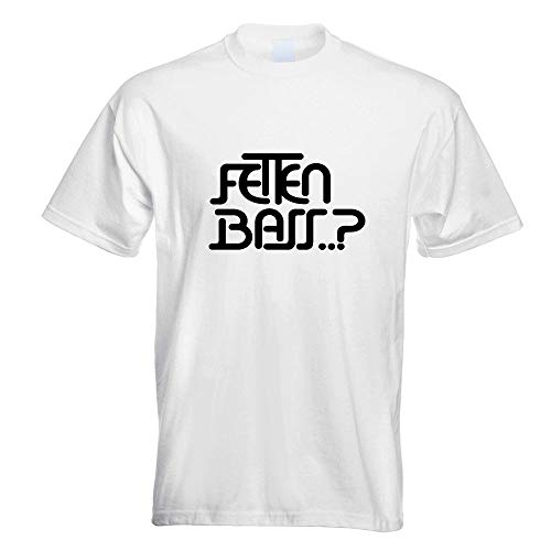 Kiwistar - T-Shirt - Weiss - Fetten Bass Motiv Bedruckt Funshirt Design Print - mit Motiv Bedruckt - Funshirt Design - Sport - Freizeit - Herren - L von Kiwistar