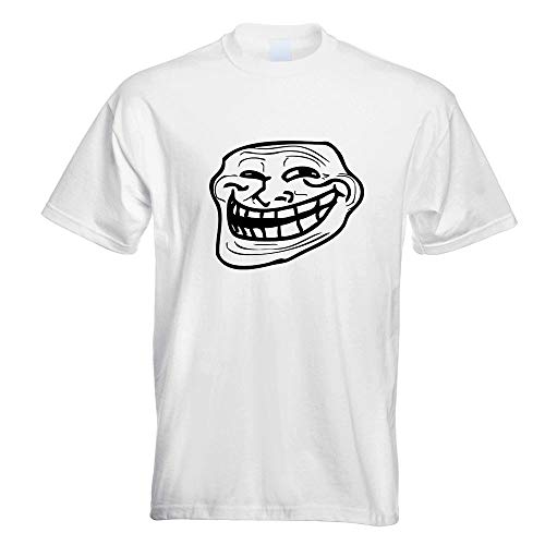 Kiwistar - T-Shirt - Weiss - Troll Face - Coolface Motiv Bedruckt Funshirt Design Print - mit Motiv Bedruckt - Funshirt Design - Sport - Freizeit - Herren - L von Kiwistar