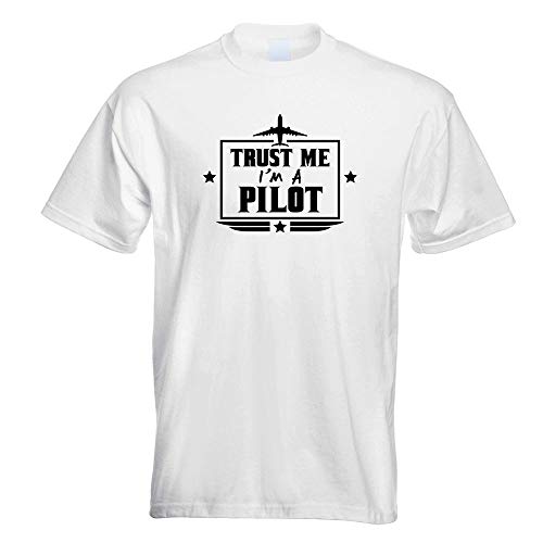 Kiwistar - T-Shirt - Weiss - Trust me, im a Pilot - Flugzeug Motiv Bedruckt Funshirt Design Print - mit Motiv Bedruckt - Funshirt Design - Sport - Freizeit - Herren - L von Kiwistar