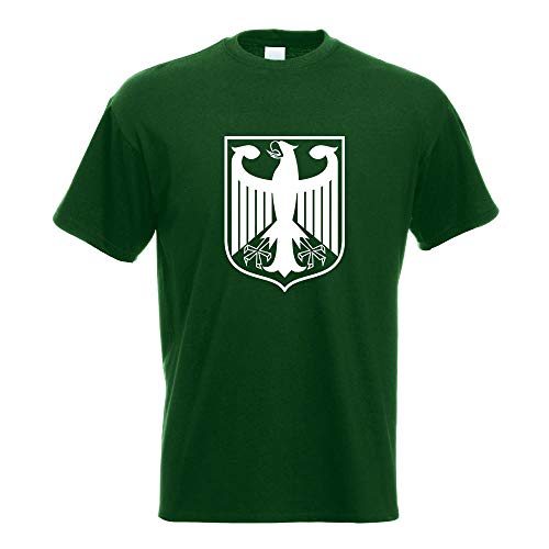 Kiwistar - T-Shirt - flaschengrün - Bundeswappen Deutschland Rahmen Motiv Bedruckt Funshirt Design Print - mit Motiv Bedruckt - Funshirt Design - Sport - Freizeit - Herren - M von Kiwistar